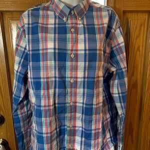 💚3/$25 Crown & Ivy Blue and Red Plaid Button Down Shirt large